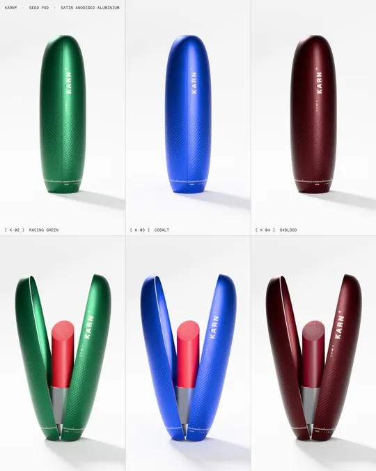 The range: racing green, cobalt and oxblood, closed and open